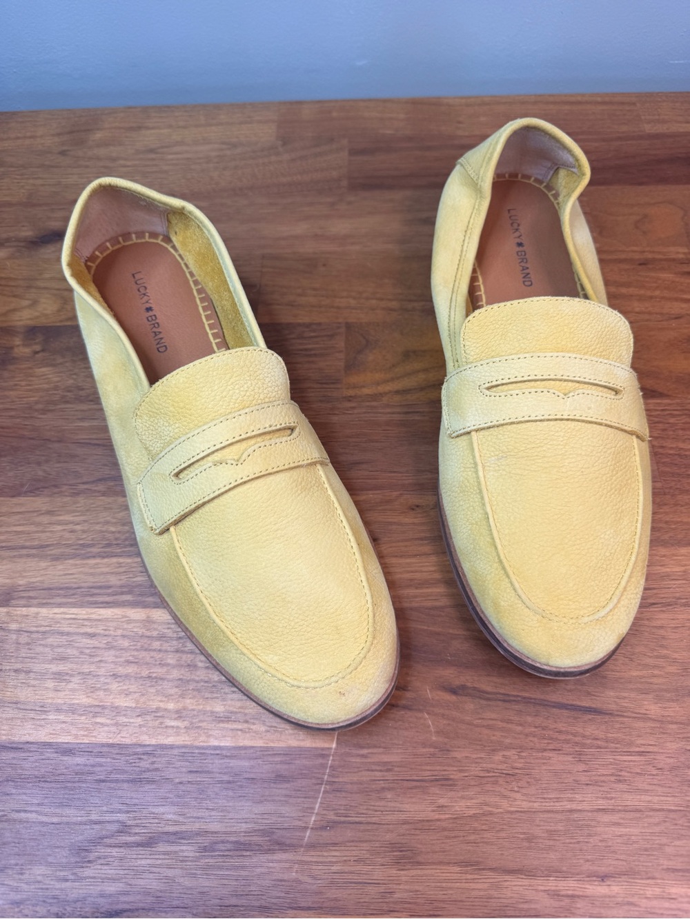 Lucky Brand Women's Parmin Leather Loafer Yellow  9.5